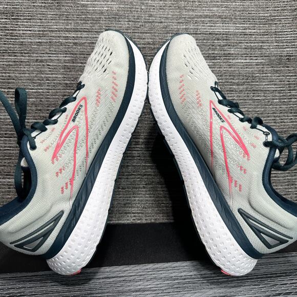 Brooks Glycerin 19 Womens Size 9.5 Gray White Pink Athletic Running Shoes - Picture 13 of 16